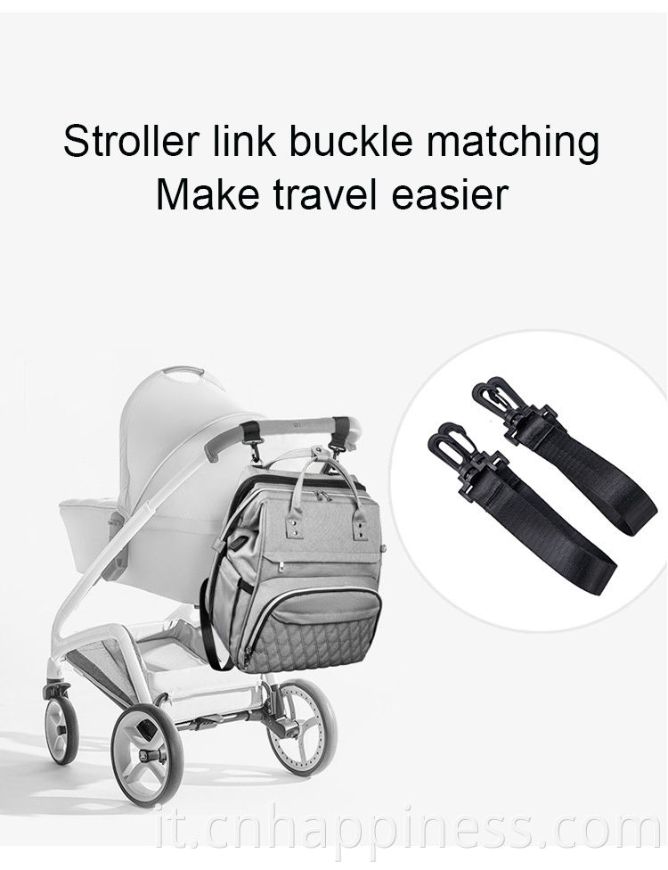 Borse per backpack Mum di ricarica USB personalizzate all'ingrosso con borse per pannolini per bambini isolati a pieghe ampia con stazione
